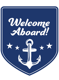 Welcome Aboard badge illustration